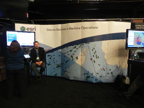 In April, ESRI representatives man the company booth at the C4ISR Symposium.